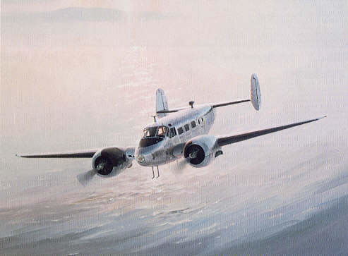 "Beech 18" - Keith Ferris - Aviation Art